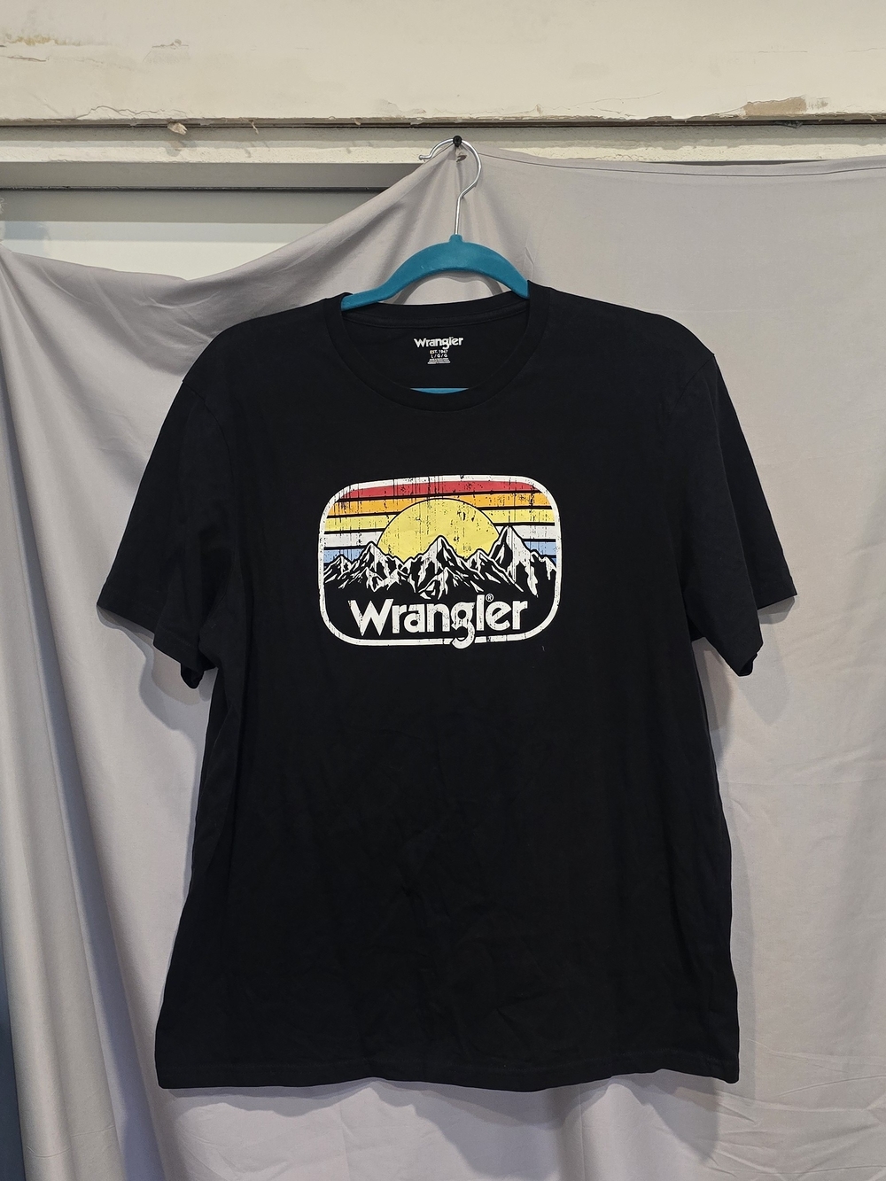 Wrangler Black Graphic Sunset Mountain Tee